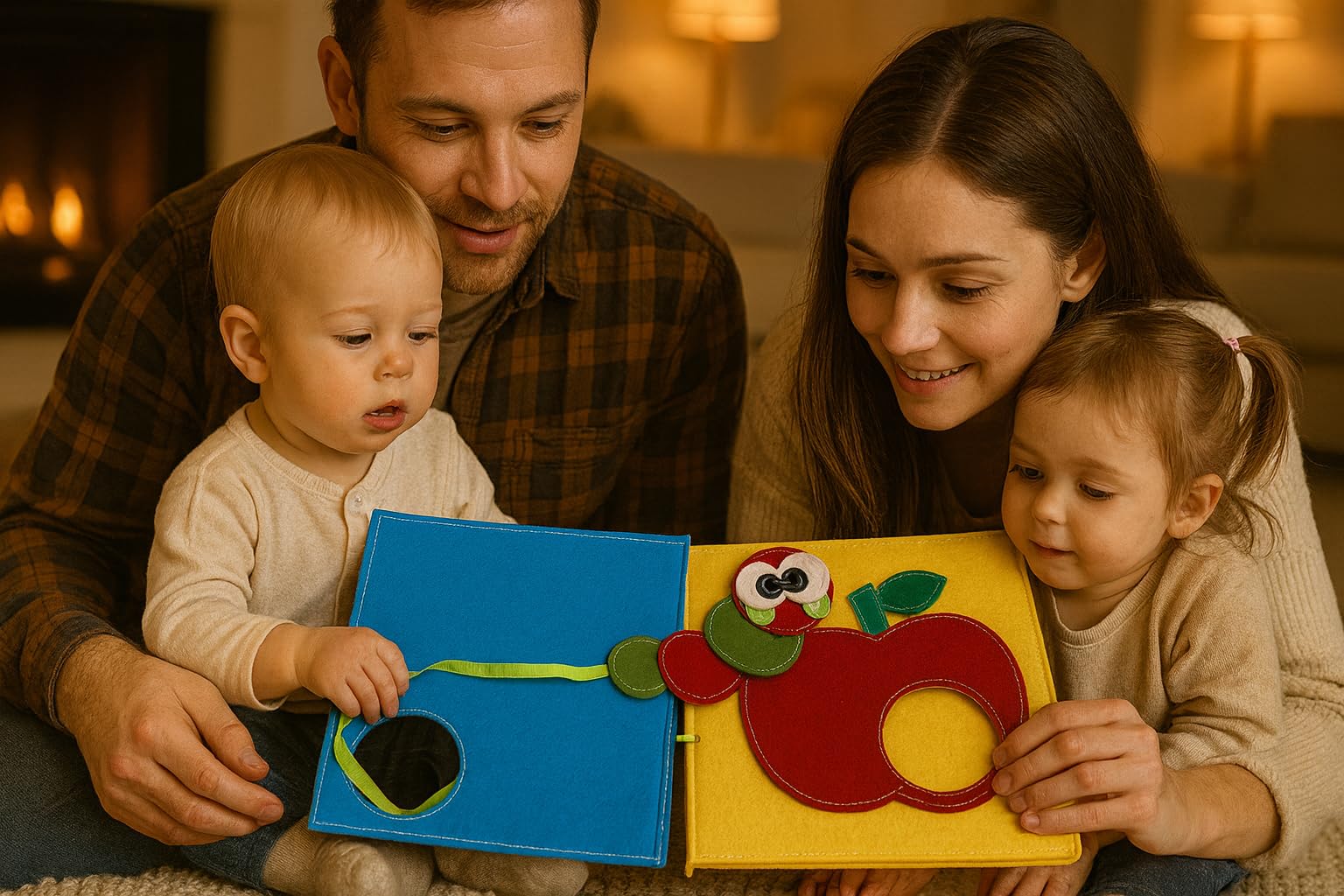 ZAC HOME Caterpillar Quiet Book, Interactive Felt Activity Book for Toddlers 3+ Years, Educational Sensory Learning Toy, 30 x 25 cm - Image 3