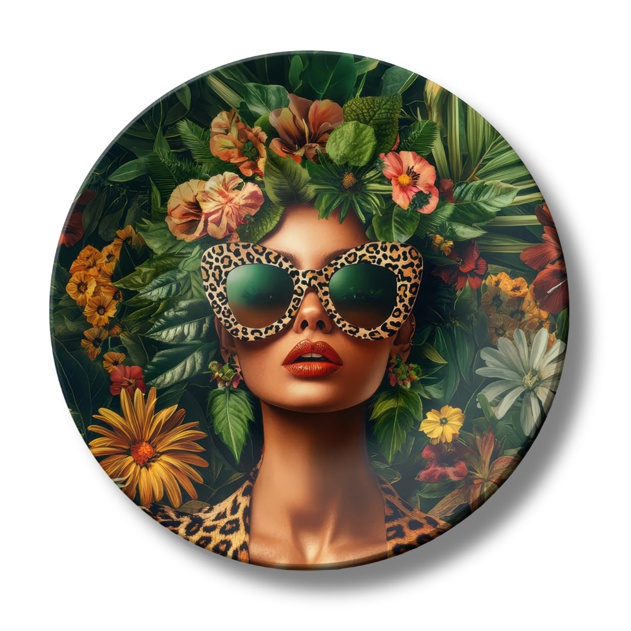Adorvue Floral Symphony Decorative Ceramic Wall Plate For Home Decoration |Wall Décor Items For Living Room, Bedroom, Kitchen, Office, Nursery, Hall, Restaurant, Café |House Interior Decoration 8 Inch-image-1