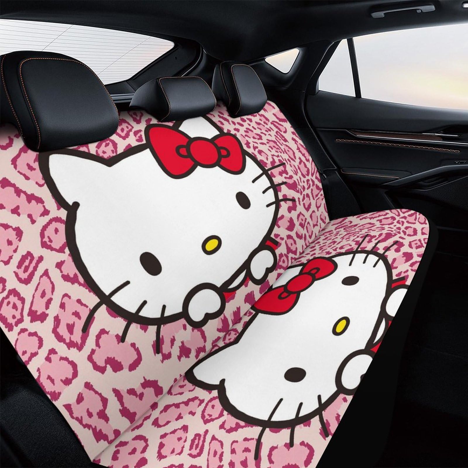 Amazon.co.jp: カーシートカバー ハローキティ ピンクのヒョウ柄 車 