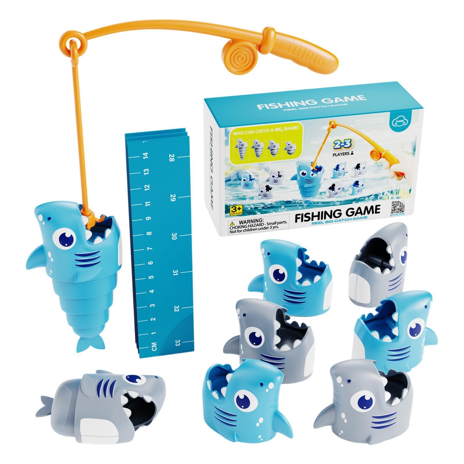 Extendable Fishing Table Games Reel Big Catch Games Extendable Play Fishing Toys ABS Motor Skills Learning Toy Funny Educational Interactive Learning Set Stress Relief Activities For Boys Girls
