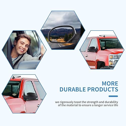 Miniatura 5 de ECCPP Espejos laterales, un par de espejos retrovisores, plegables, con calefacción, memoria de señal de giro negro, repuesto para Chevy Silverado