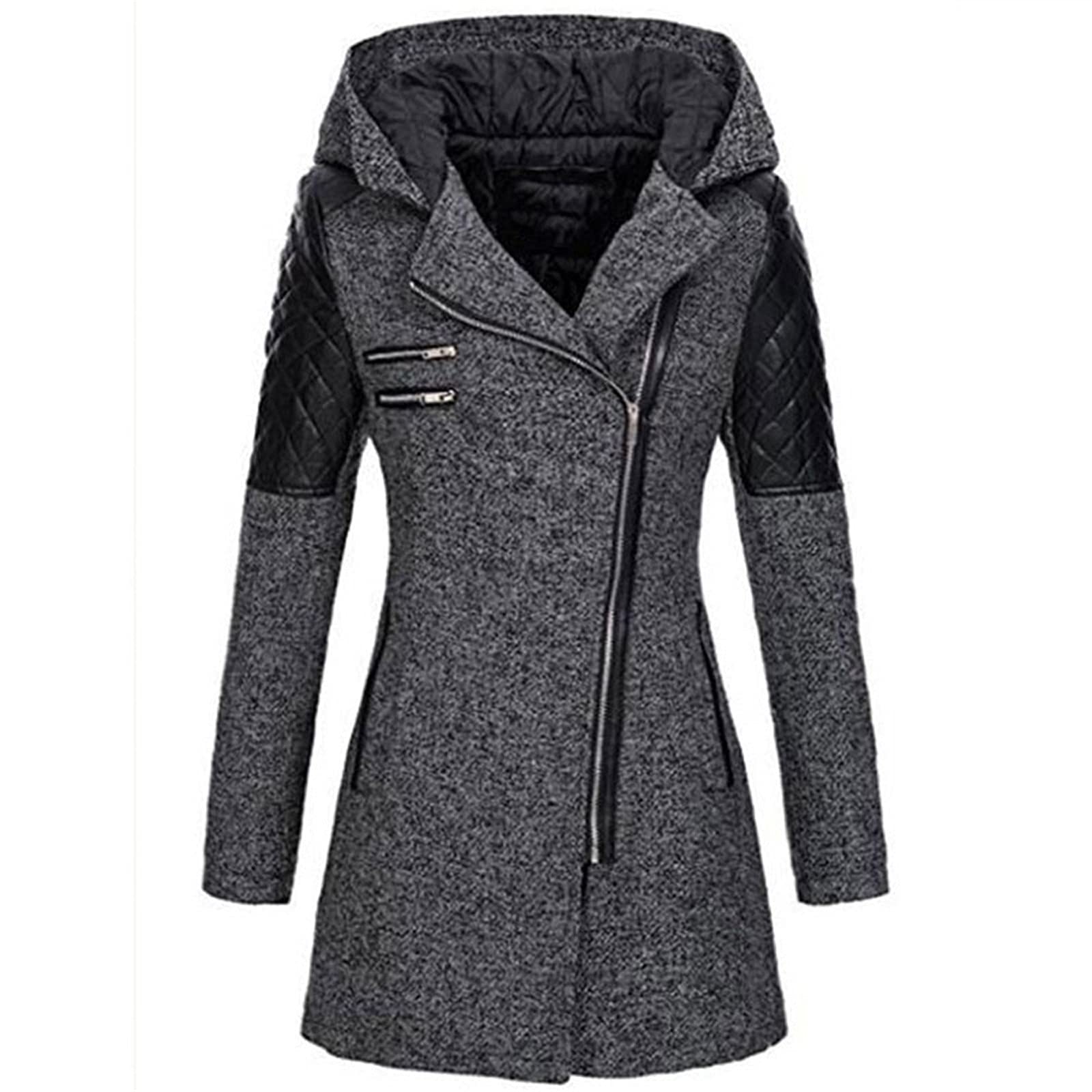 MJGkhiy Trench Donna Invernale Lungo Giacca Blazer Leggero Giubbini Con Collo Giubbotto Di Lana Giaccone Tinta Unita Giacche Con Tasche Giubbotti Abbigliamento Donna Saldi