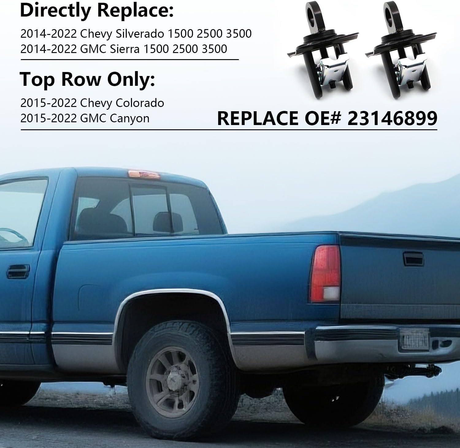 (4 PCS) Truck Bed Tie Down Anchors Compatible with 2014-2025 Chevy Silverado&GMC Sierra 1500 2500 3500, Replace#23146899