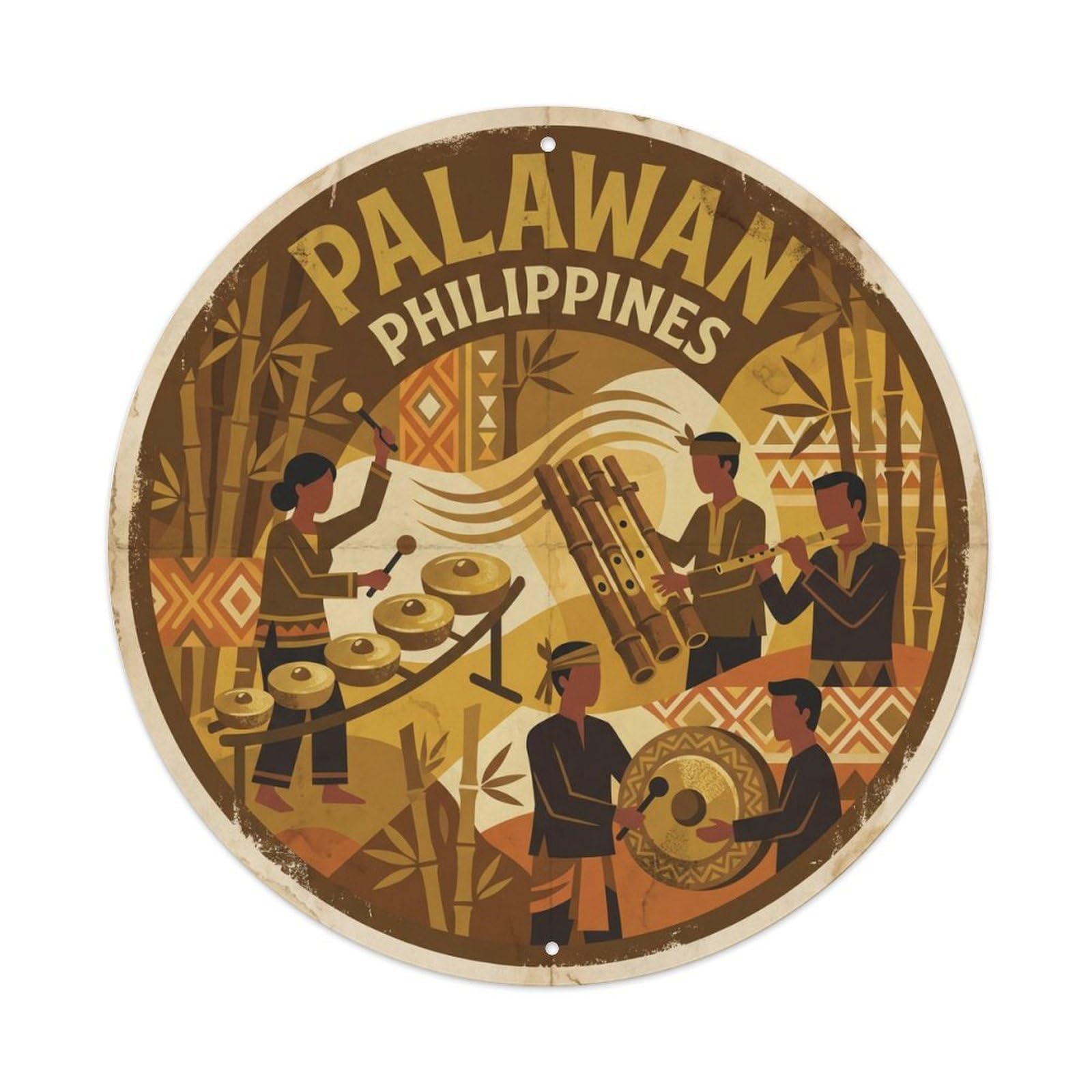 Palawan Traditional Music Street Food Culinary Travel Metal Tin Sign