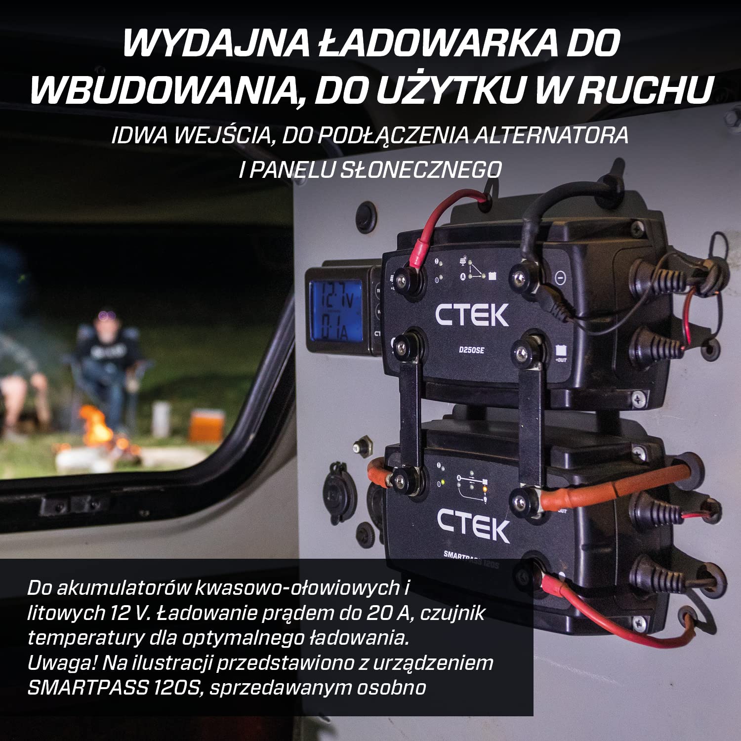 CTEK D250SE, 20A, Ładowarka Akumulatorów I Konserwator 12V Dla Rozrusznika I Akumulatorów Serwisowych W Kamperze, Ciężarówce I 4x4, 12V Ładowarka Akumulatorów Litowych I Smart Alternator Kompatybilny