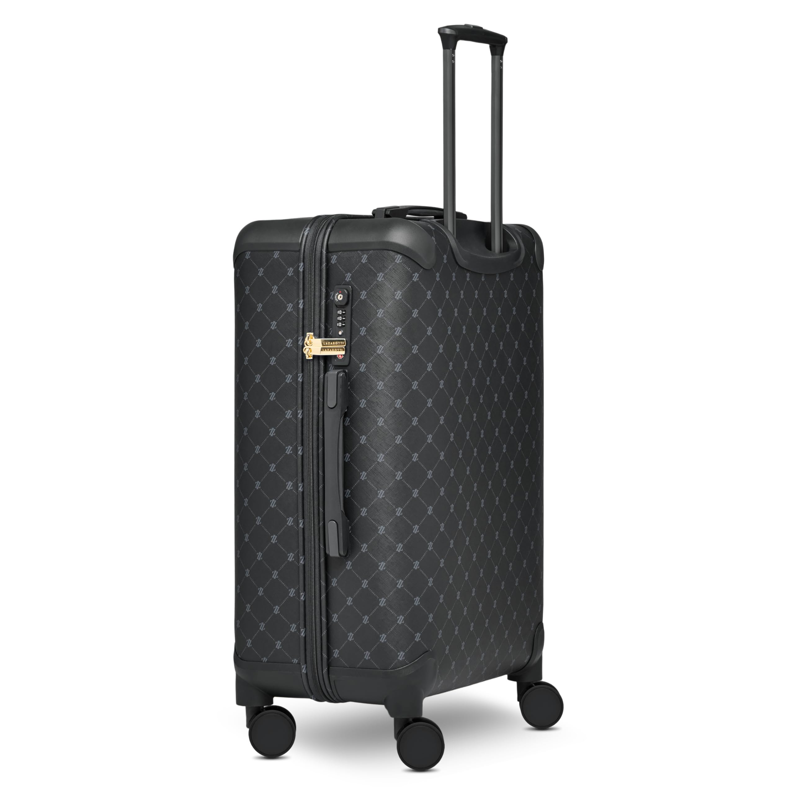Lazarotti mittlerer Ckeck-in Koffer|Mittelgroßer M Trolley 49 x 29 x 66 cm | leichtes hybrides Material mit Logo Druck & Eckenschutz | 4 Doppelrollen & TSA-Schloss für Damen & Herren (Palermo)