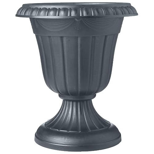 Arcadia Garden Products PL20GY Classic Traditional Plastic Urn Planter Indoor/Outdoor,