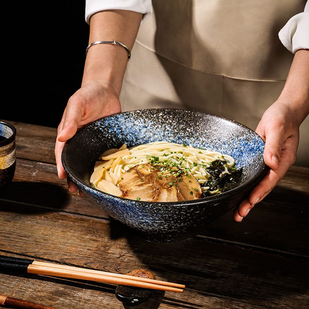 Cuencos de cerámica para Fideos Ramen, Cuenco de Sopa japonés Profundo Pho, Cuencos de Fideos asiáticos para Sopa, Cereales, arroz, Fideos Udon