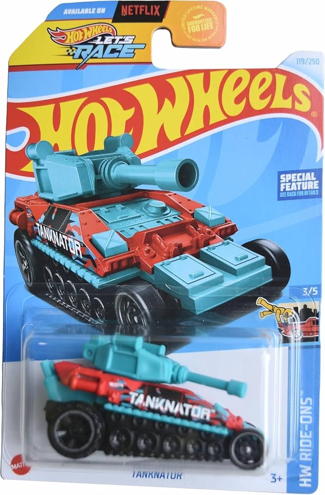 Amazon.com: Hot Wheels Tanknator, HW Ride Ons 3/5 [Teal/red