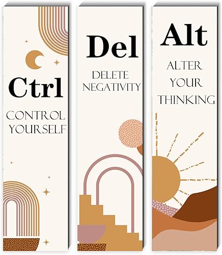 3 piezas de accesorios inspiradores de oficina para mujer, diseño simple y moderno, decoración colgante de madera, letreros divertidos con citas de