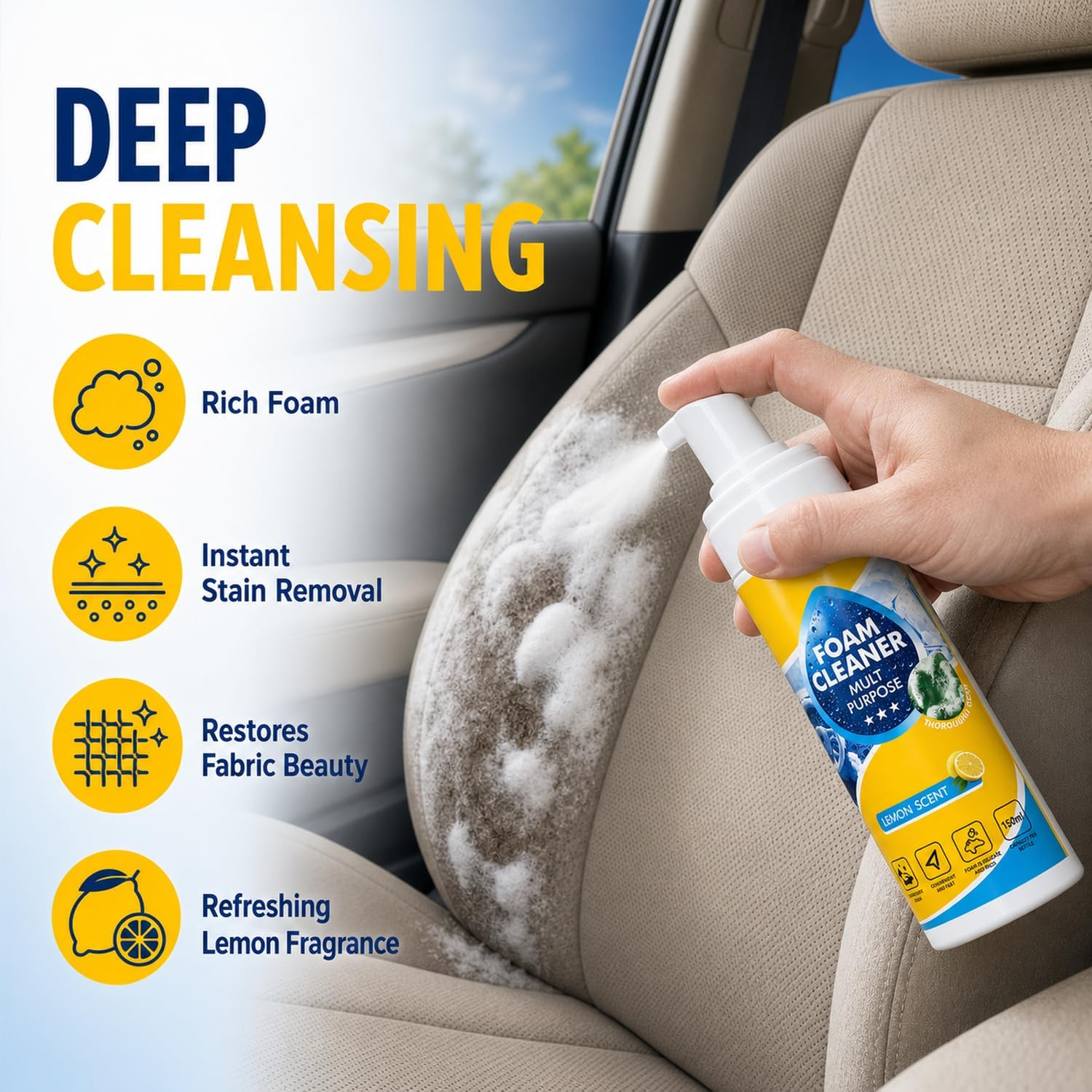 Multi-Enzyme Foam Cleaner, Multi Purpose Deep Cleaning Spray image 2