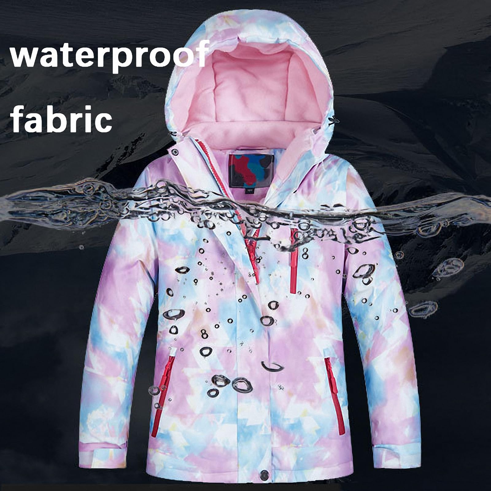 Winterverdicktes, winddichtes Kinder-Snowboard- und Ski-Outfit, wasserdichte, atmungsaktive, warme Outdoor-Sportjacke für Jungen und Mädchen + Trägerhosen-Set