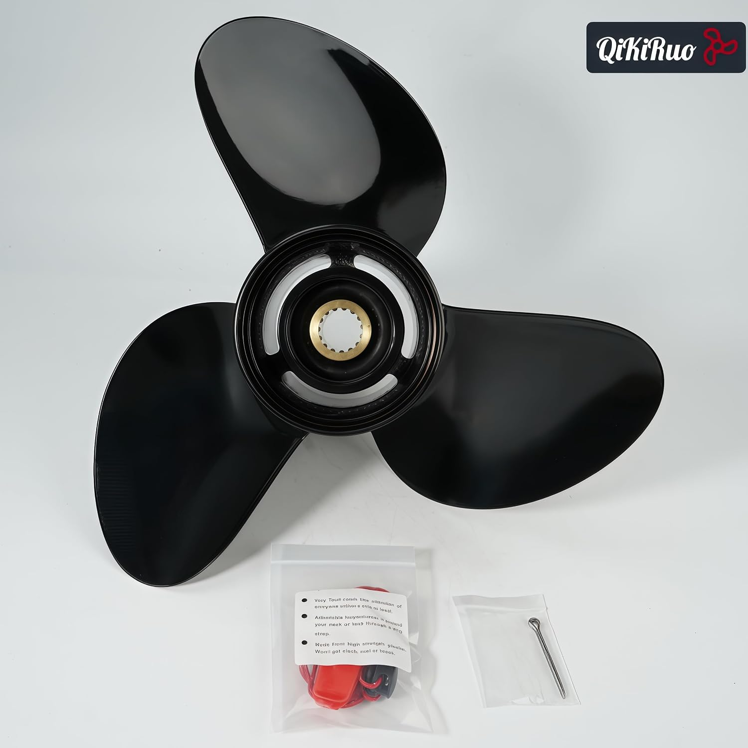 14X17 fit SUZUKI/TOHATSU/JOHNSON Propellers 50HP,60HP,70HP,90HP,100HP,115HP,140HP OEM Upgrade Aluminum Outboard Propeller,15 Spline Tooth,Rh(14X17)