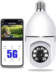 Wireless WiFi Light Bulb Camera Security Camera Dome Surveillance Camera HD Night Vision Light Socket Camera Outdoor Full-HD 1080P 360 Degree Panoramic Connector Smart Home Surveillance Cameras asin的图片