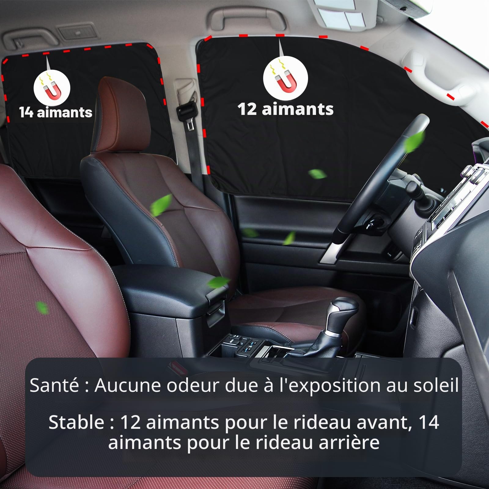 XCBYT Rideaux Voiture Magnétique 4 Pièces, Pare Soleil Voiture Bébé, Pare Soleil Occultant Latérale Protection UV, Protection Vie Privée