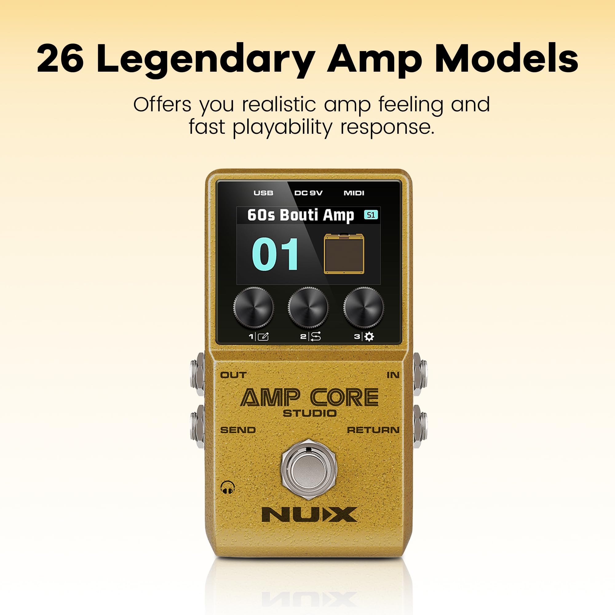 ギター NUX AMP CORE Amazon.com: NUX Amp Core Studio Guiar Effect Pedal, IR CABINET