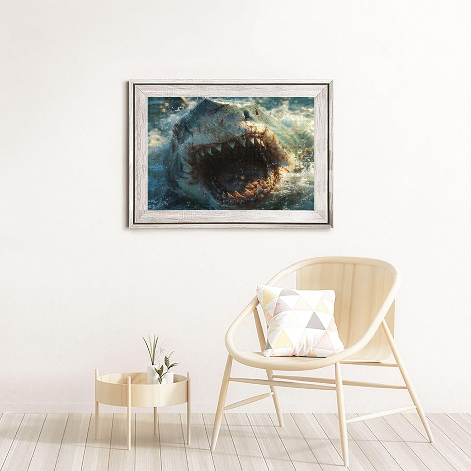 Generic Ferocious Shark Jigsaw Puzzle 1000 Piece for Adults & Kids, Wall Hanging Puzzles Intellectual Decompressing Fun Family Game Large Puzzle Game Toys Gifts