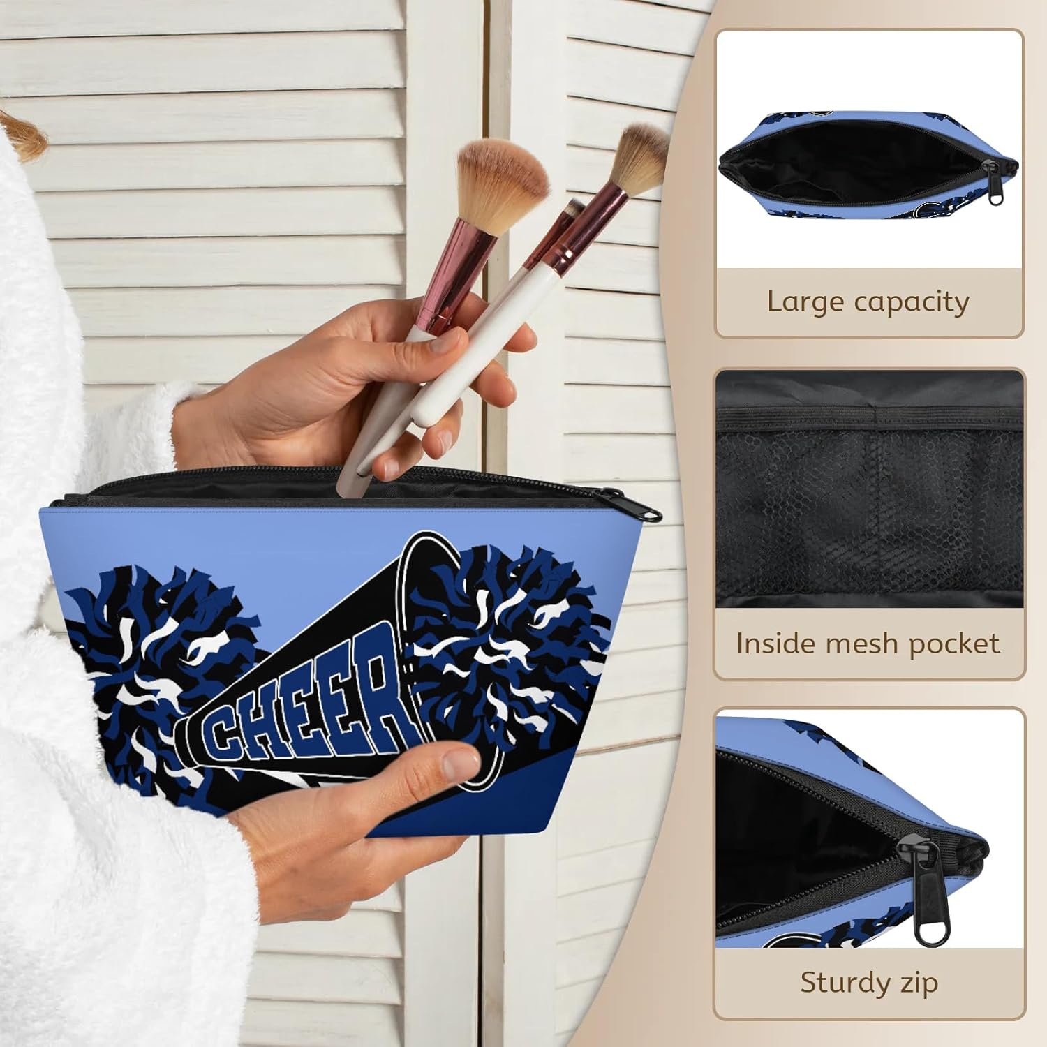 Cheerleading Dance Bag for Women Cheer Team Sport Gym Makeup Cosmetic Bag 2 Pcs Set