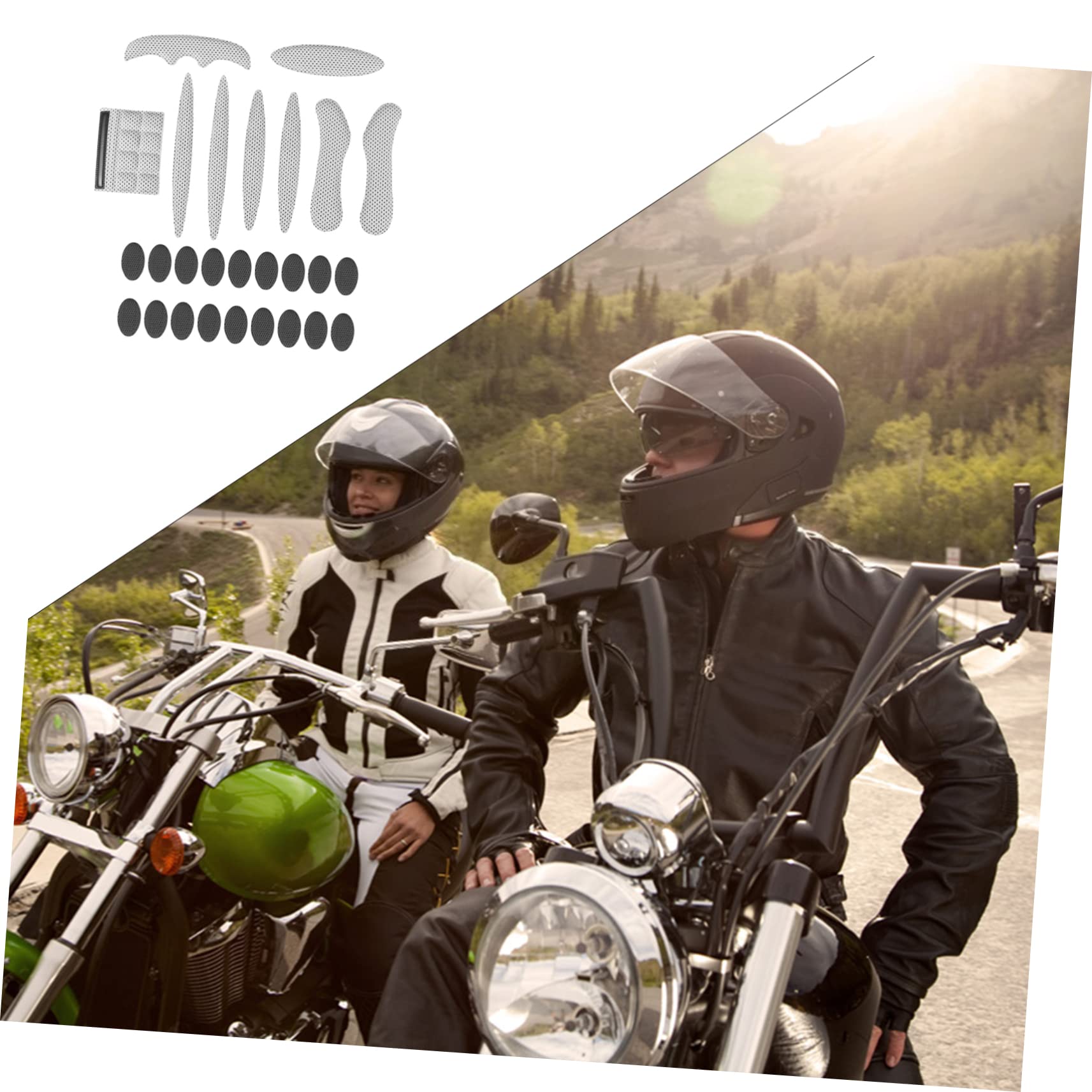 ULTECHNOVO Sweat Shock Absorbing Liner Pad Motorcycle Cushion 2 Pack Breathable Waterproof Flexible
