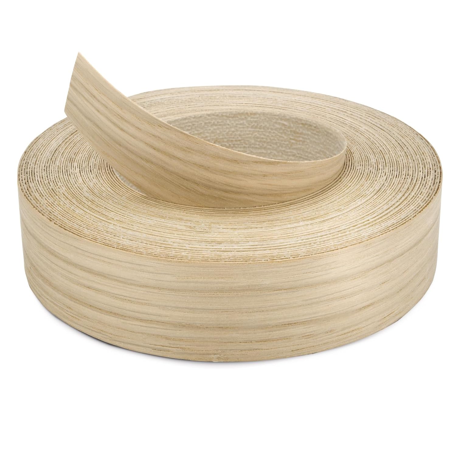 White Oak Edge Banding Veneer Roll – Typically 8 FT or Longer Continuous Segments, 1-1/2 Inch x 50 FT, Pre-Glued Real Wood, Sanded Smooth, Easy Iron-On for Furniture & Large DIY Projects