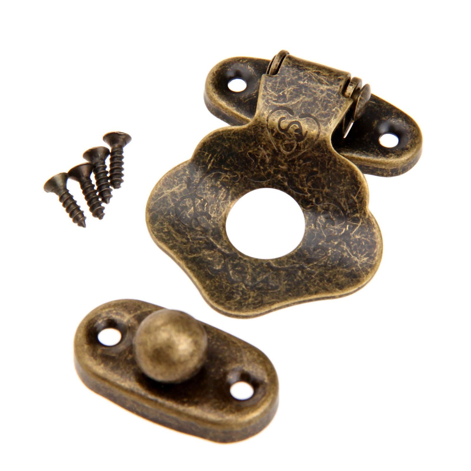 Fibbia cinese antica a scatola, fibbia con lucchetto antico.5 pezzi serratura vintage con cerniera in bronzo antico, scatola for gioielli, scatola regalo, scatola regalo, fibbie for valigie, chiusura