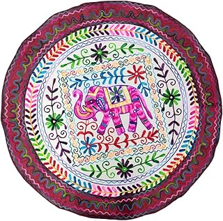 Purpledip Cotton Tapestry 'Royal Welcome': Vintage Embroidery Table Cove...