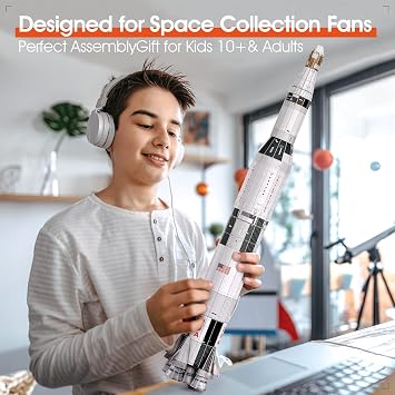 CubicFun NASA Apollo Saturn V 3D Rocket Puzzle Kit, 136 Pieces, Ages 8+