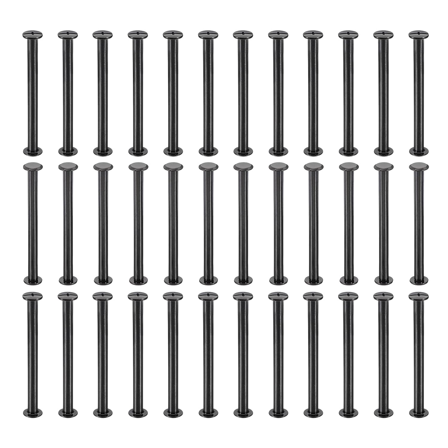 PATIKIL 50 Sets Chicago Screws, 60mm l Chicago Screws Phillips Binding Post Screw Bolts Leather Rivets Fasteners Connectors for Leather Belt Scrapbook Photo Albums, Black
