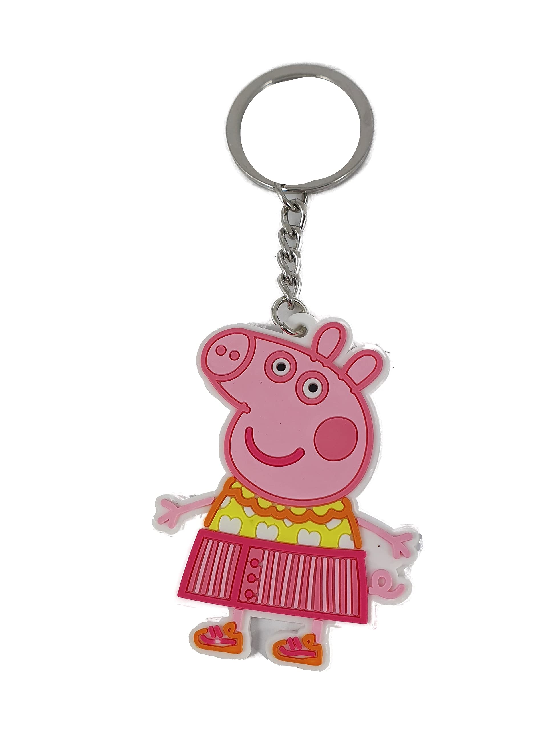 Peppa Pig Pink Rubber Keyring Keychain ( & Yellow)