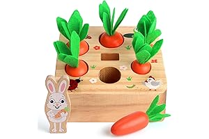 Pulling Carrots Wooden Educational Puzzle Game for 1-3 Year Olds