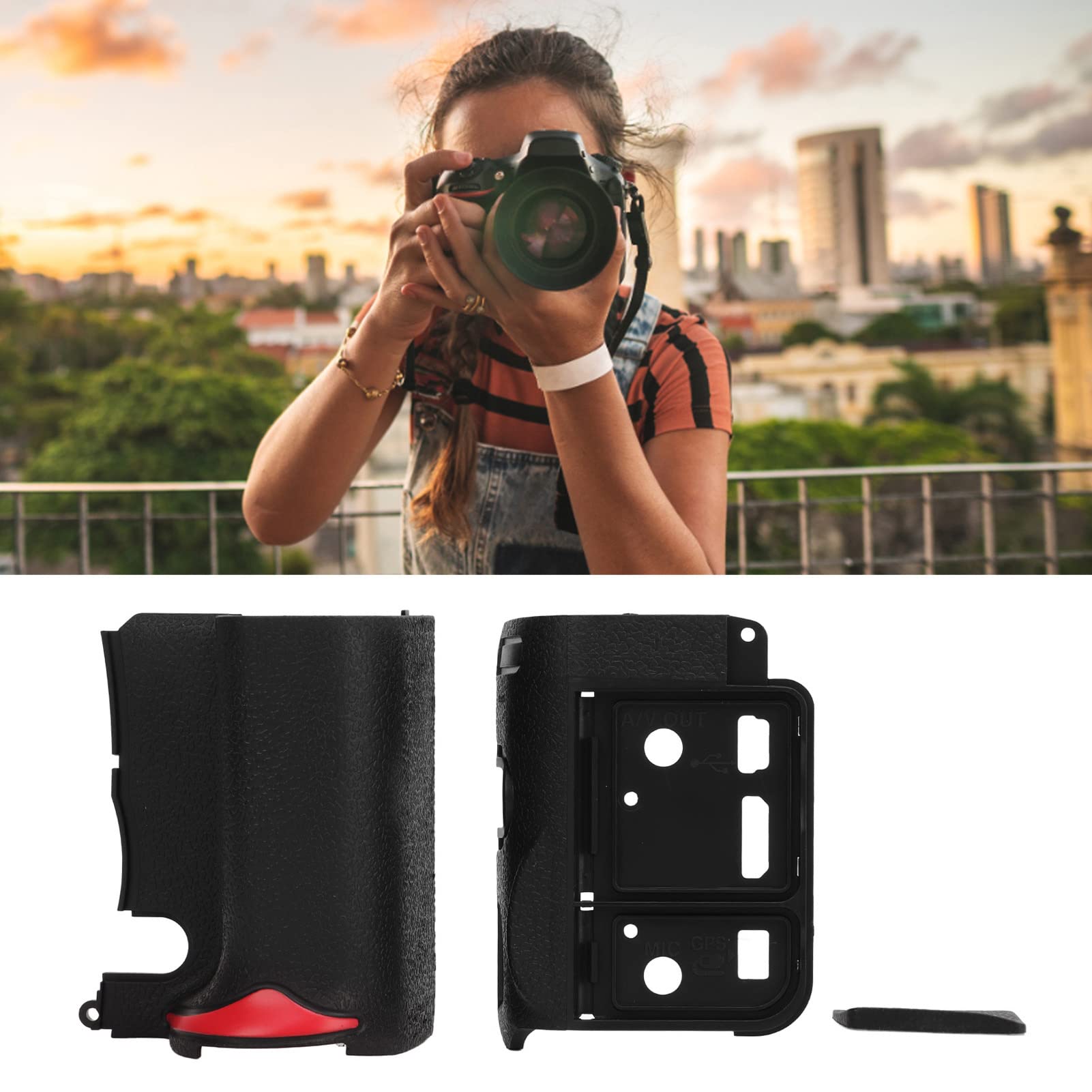 Copertura in Gomma per Corpo Fotocamera Digitale per D7000, Impugnatura Anti-vibrazione, Installazione Semplice, Gomma Nera da 0,9 Once, 3 unità per la Fotografia