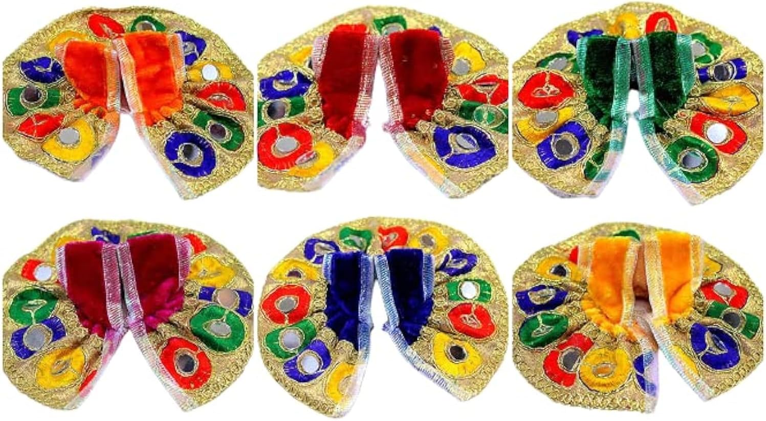 Ladoo Gopal Poshak | God Dress | Bhagwaan Ki Poshaak | Dev Vastra - (Set of 6) (Size: 2)