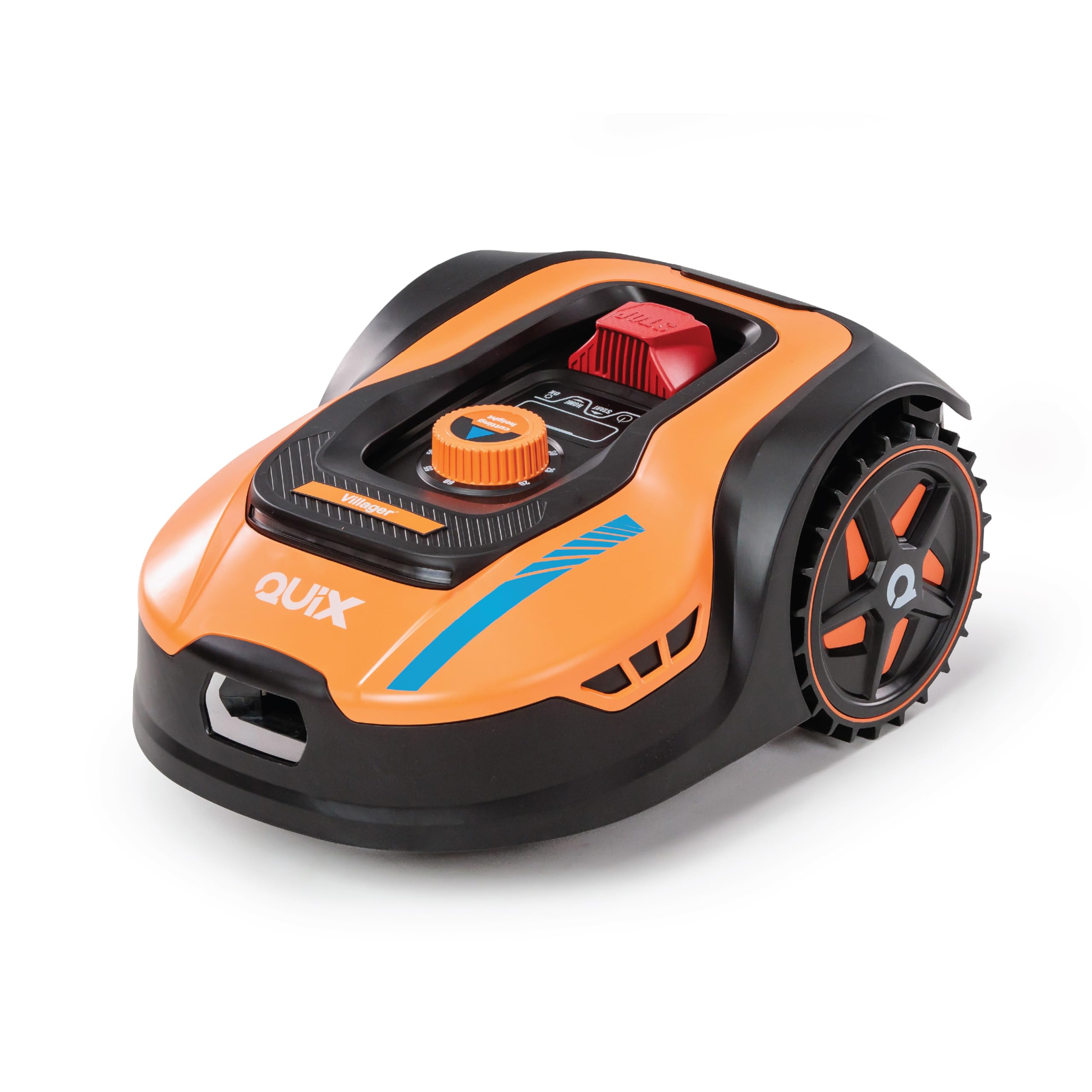 Villager QUIX Robot cortacésped – Robot cortacésped con batería de 18 V para 1000 m² – WiFi y Bluetooth, Control de aplicación, Ancho de Corte de 180 mm, Altura de Corte de 25 – 60 mm, hasta 45% de