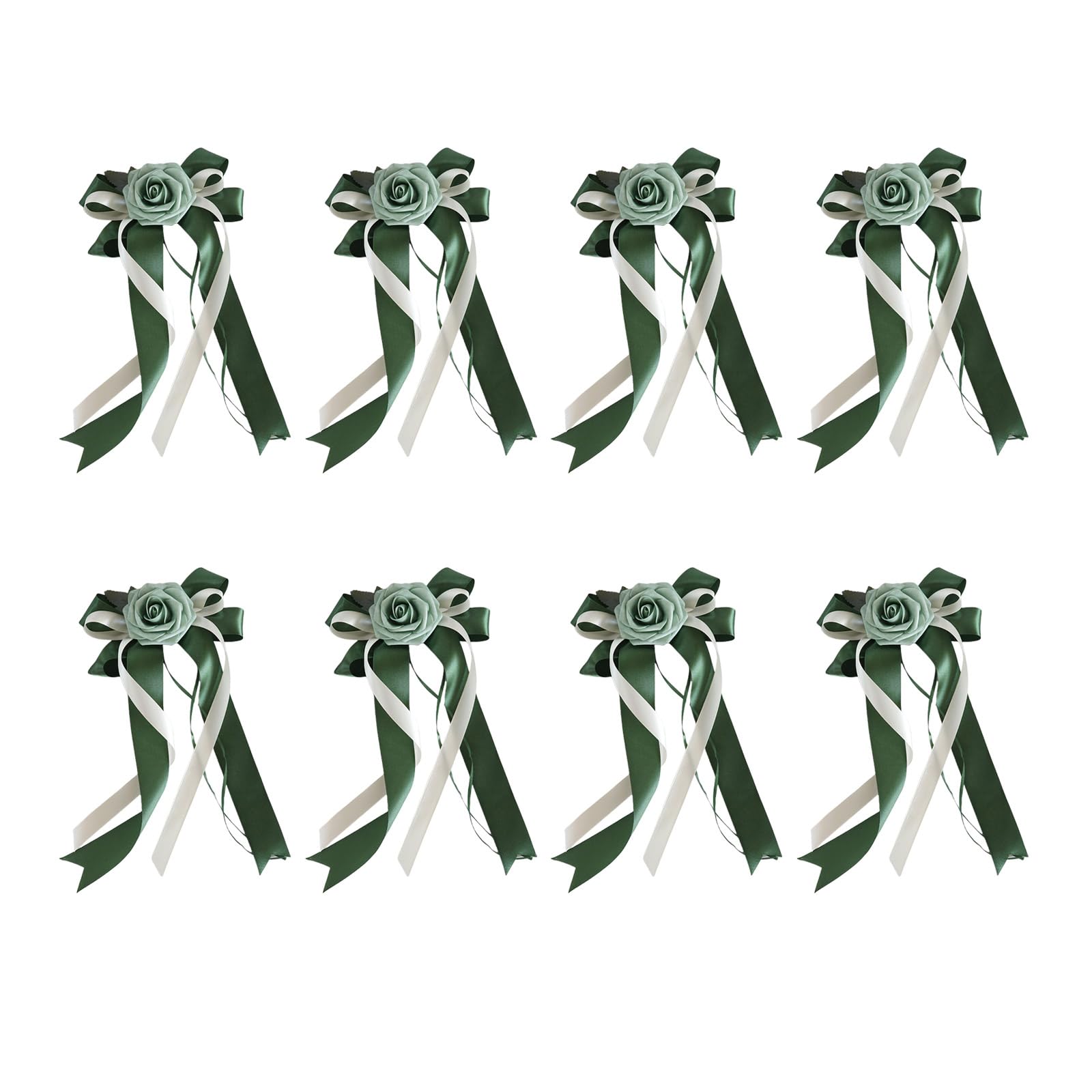Tsophreniq Flower Car Glasses Ornament Nuptial Car Floral Accent Silk Bowknot Hanging Decorations for Rearview Glasses Festival Automobile Accent