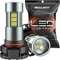 SEALIGHT 5202 LED Fog Light Bulbs 6000K Xenon White - 27 SMD Chips, Plug & Play DRL, 5202/5201/PS19W/9009, Pack of 2