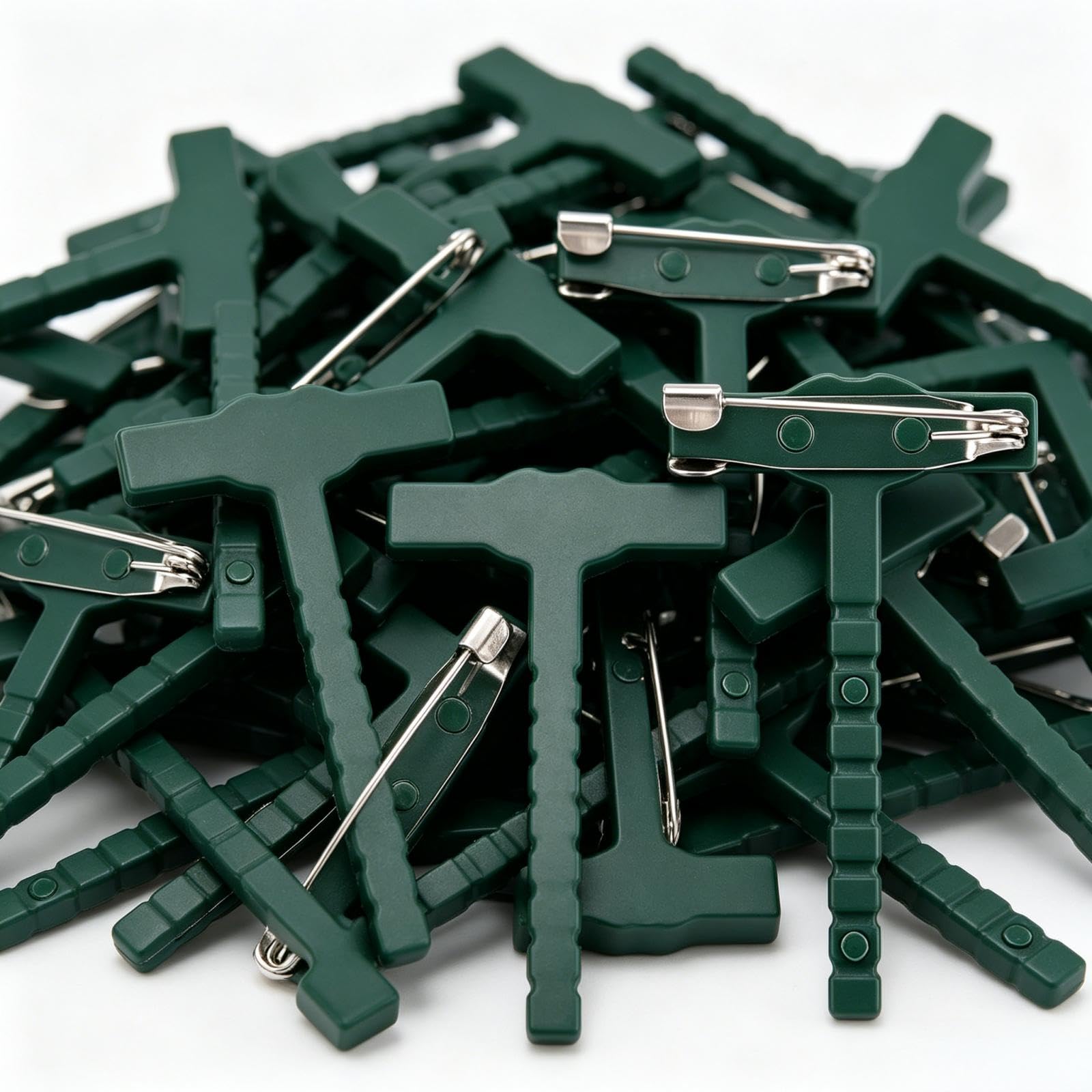 20Pcs Boutonniere Safety Pins, T Pins Plastic Buttonhole Brooch, Tiny Green Boutonniere Clips Corsage Supplies for Groomsmen Wedding Making a Corsage, Flowers Wedding Birthday Festivals