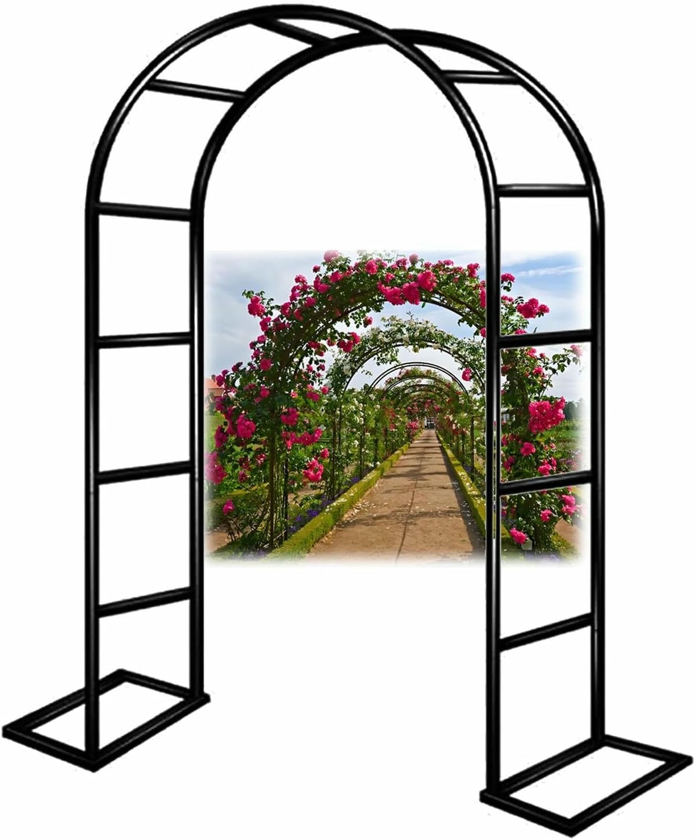 Arc de jardin métallique à base de plantes d'escalade ajustable de 140 à 350 cm