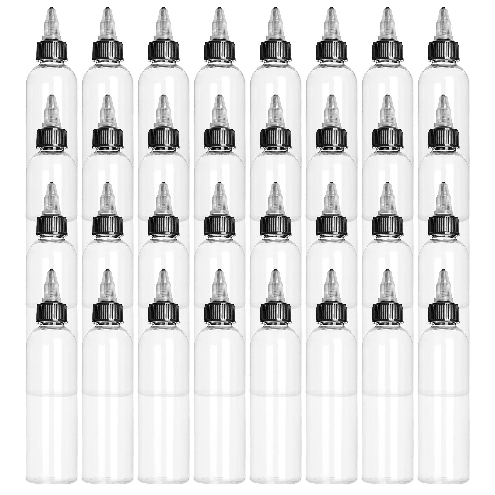 LOLYSIC Lot de 32 Flacons de Distribution Gradus Plastique 120ML, avec  bouchon  vis de Compression pour Encres Liquides/Teintures/Capillaires/ Colorants/E-liquides : Amazon.fr: Cuisine et Maison