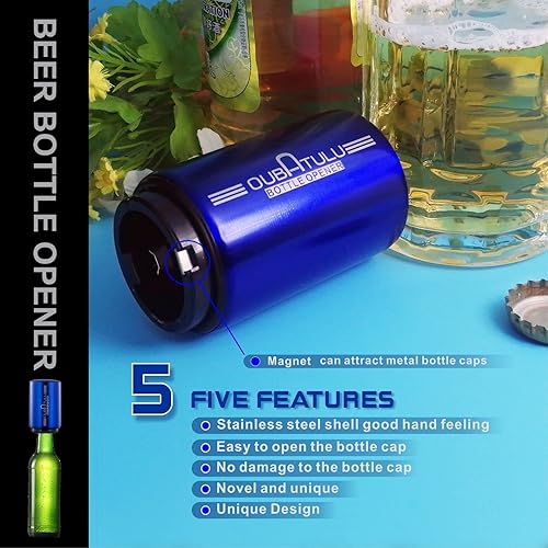 Miniatura 2 de Abridor automático de botellas de cerveza con apertura magnética, sin daños a la tapa de la botella (azul)