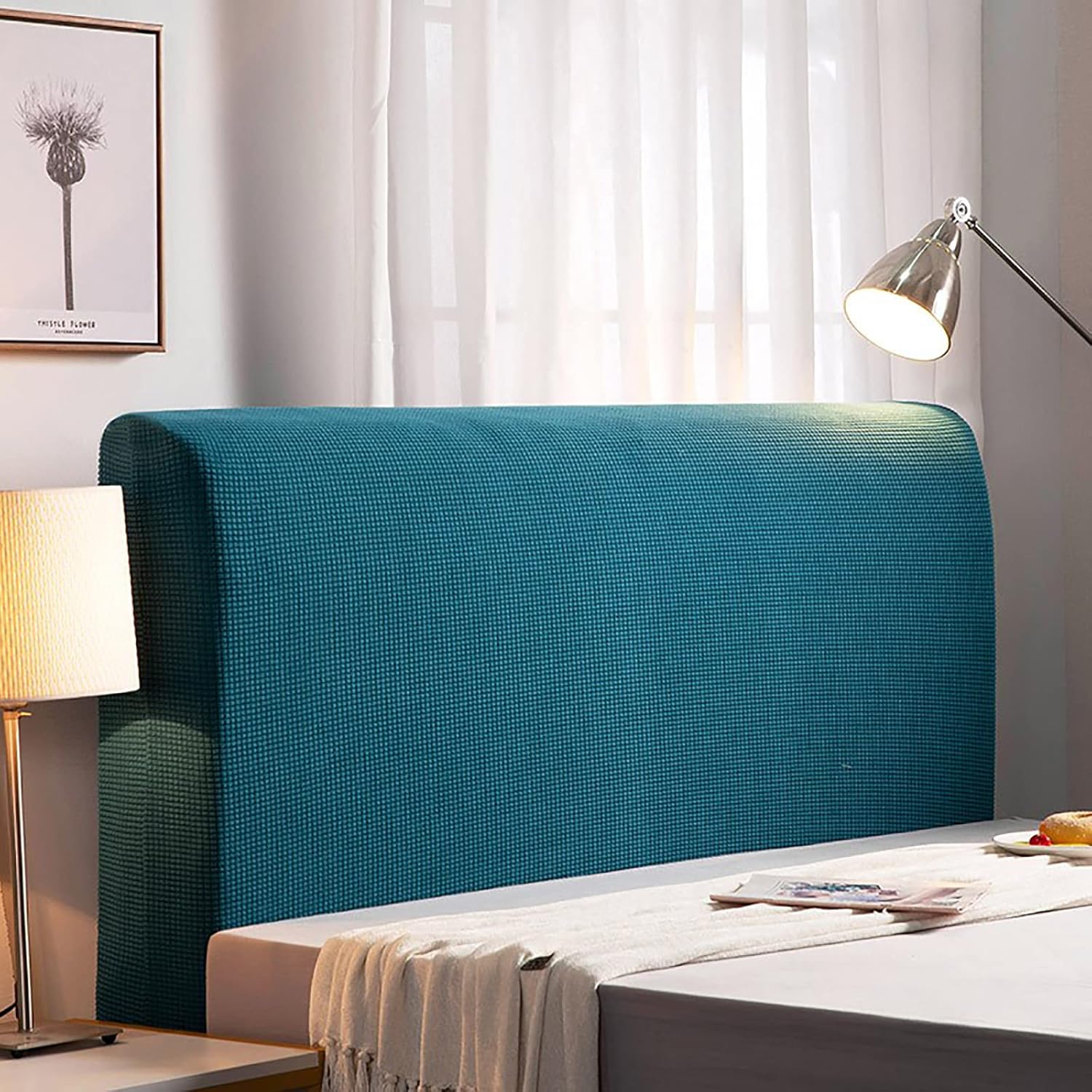 Headboard Cover 120/150/180/200/220 cm,Stretch Bed Headboard,Dustproof Solid Bed Headboard Cover,for Bedroom Decoration