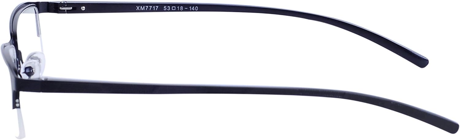 Blue Light Blocking Glasses for Men Vintage Half-Rim Rectangular Metal Eyewear Frame with Clear Transparent Lens UV400 with Case image 4 of 8 B07J9PV87F