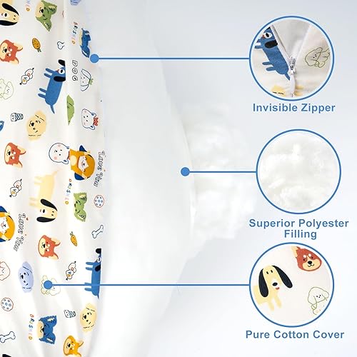 Miniatura 6 de Almohada de lactancia para biberón y lactancia, diseño ergonómico para mamá y bebé, funda de algodón extraíble, lavable a máquina, patrón de perro