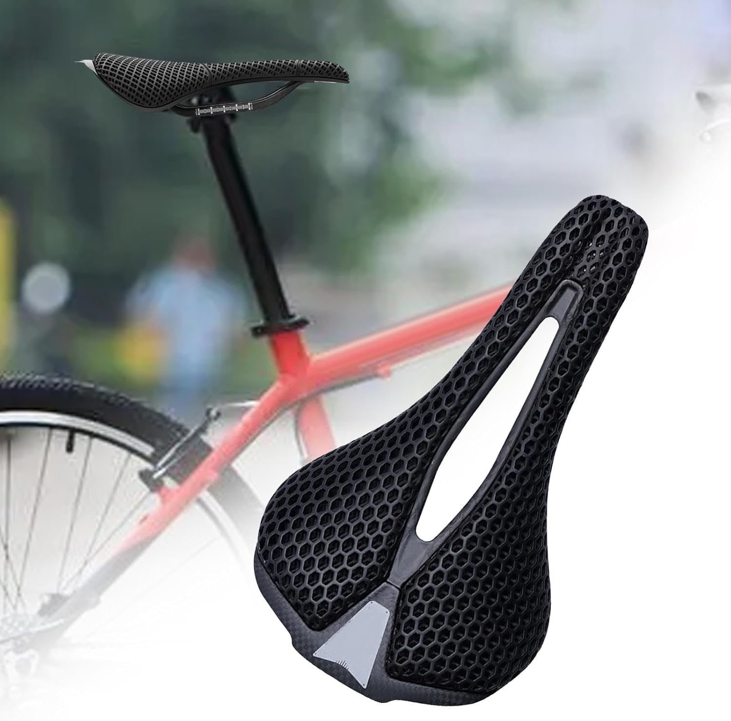 Sella Bicicletta 3D Stampata in Fibra di Carbonio - Leggera con Ammortizzazione per Bici da Corsa e MTB