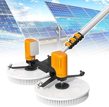 Electric Solar Panel Cleaning Robot 350 R/min for Home photovoltaic, 7.5m Double Head Factory roof Cleaning Rotating Brush, 65cm Cleaning WidthRechargeable
