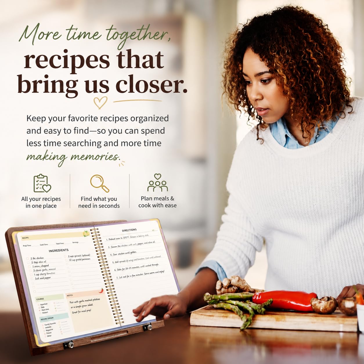 Libro de recetas en blanco para escribir en tus propias recetas, libros de cocina, 7.5 x 10 pulgadas