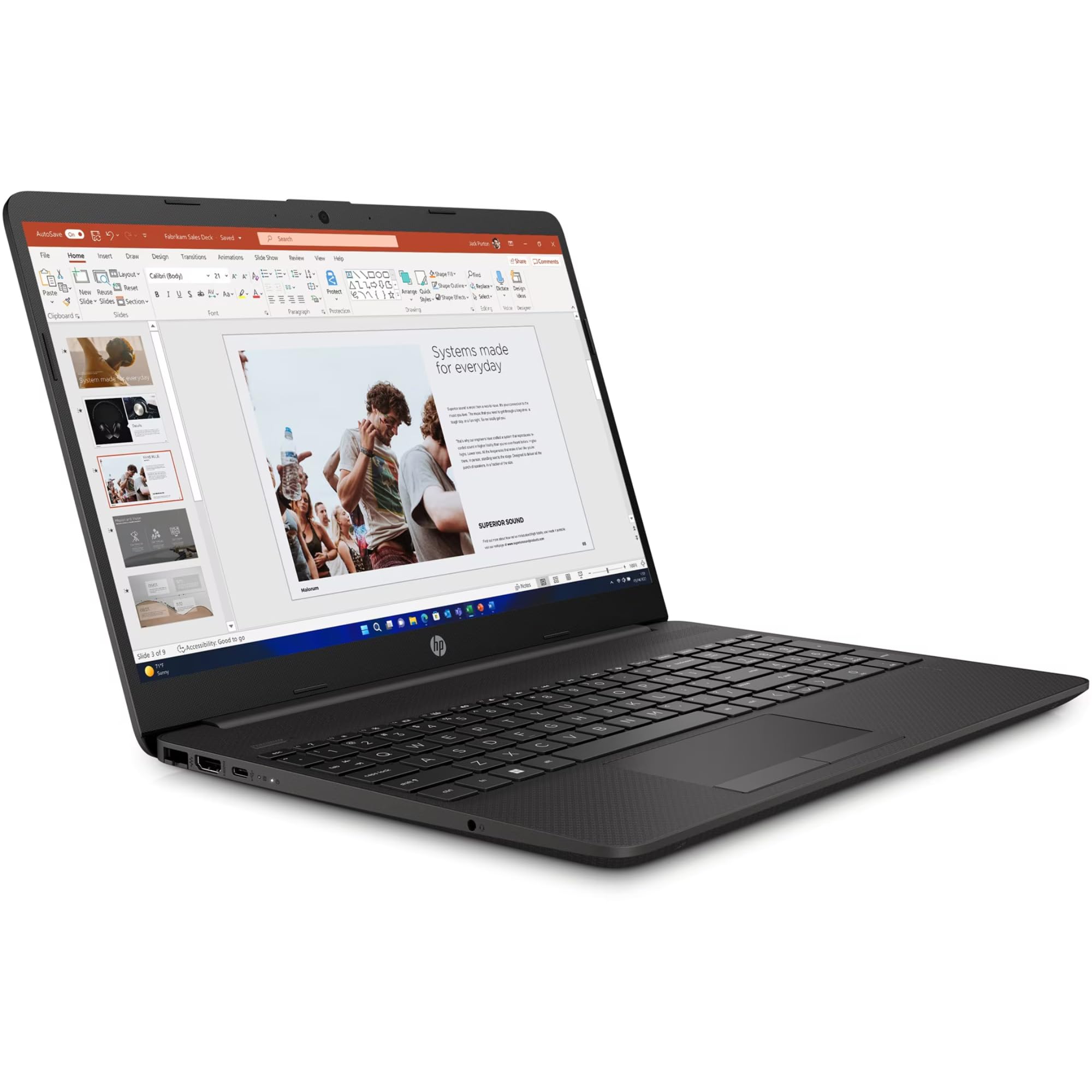HP 250 G9, Notebook Computer Portatile, Intel N4500, Display HD da 15,6", Ram 16 Gb DDR4, SSD NVMe 512 Gb, W11 Pro, Libre Office Preconfigurato