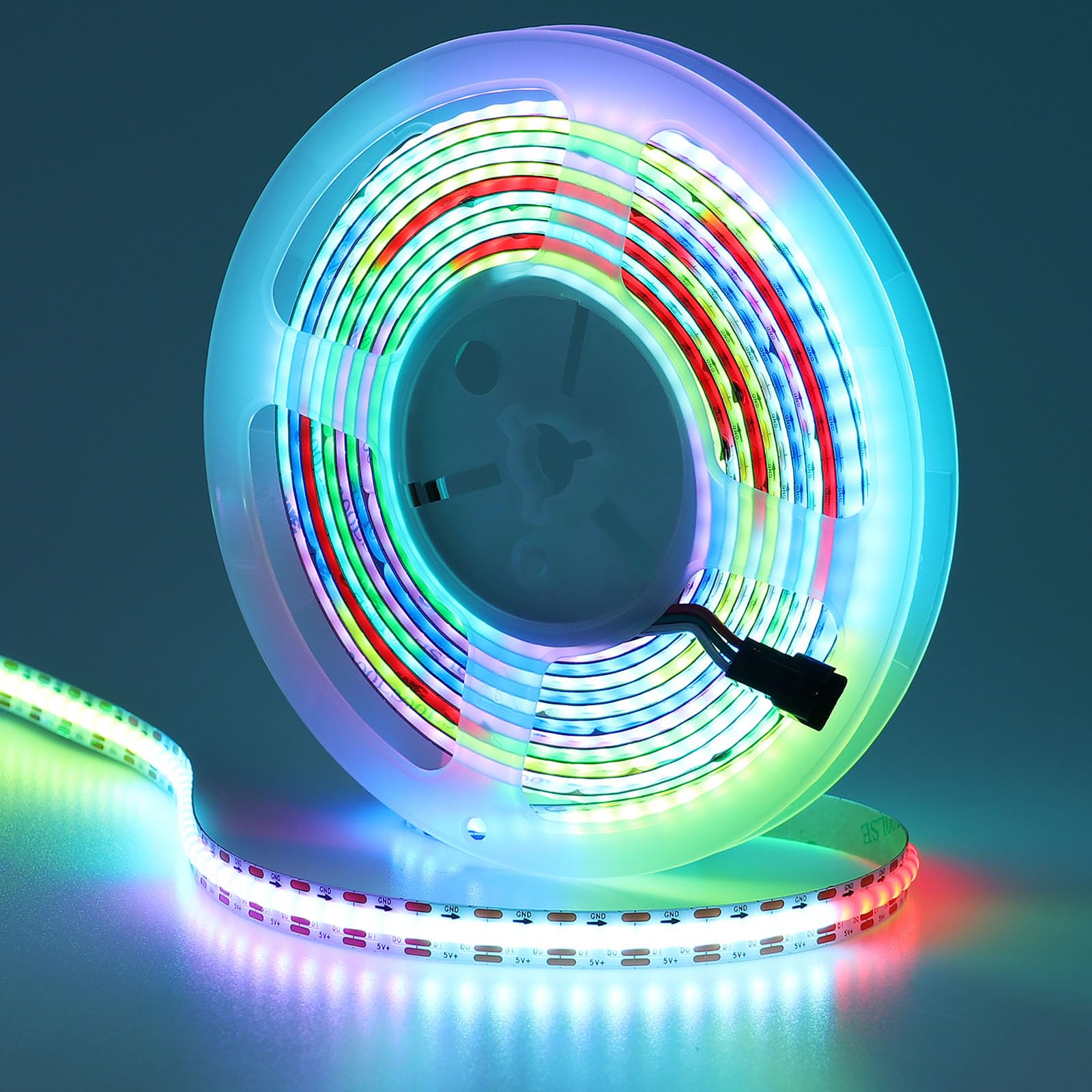 GOMING 5V WS2812B Tira LED COB Direccionables 5M 800LEDs Dream Color