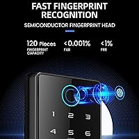 Vista 6 de Cerradura de puerta inteligente con teclado, cerradura de puerta de huellas dactilares, cerrojos electrónicos de entrada sin llave, Bluetooth