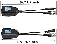 Vista 2 de Video Balun Transmisor transceptor RJ45 a BNC HD-CVI/TVI/AHD/CVBS con conector de alimentación CC para 1080P 3MP 4MP 5MP 8MP CCTV Sistema de cámaras