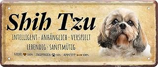 WOGEKA ART Retro Tin Sign - Shih Tzu Dog - Funny Saying as a Gift Idea for Birthday Christmas Decoration 28 x 12 cm Vintage Design Metal 1616 product image